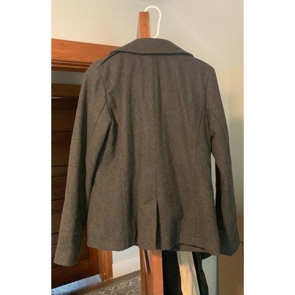 American Eagle Outfitters Women's Gray Double Breasted Wool Blend Peacoat Size S - Picture 5 of 5